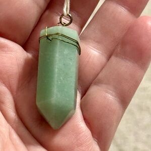 Large Aventurine Pendant with copper wire